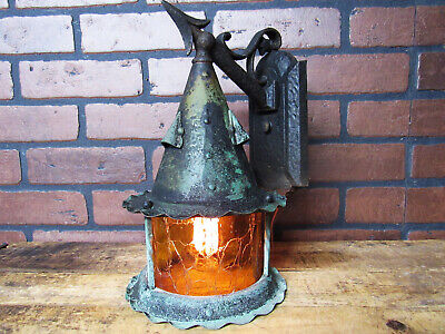 Vintage 1915 Copper Porch Light Sconce Craftsman Bungalow Gothic 12  Tall  • 795$