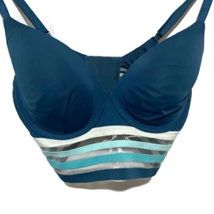 Victoria's Secret The T-Shirt Lightly-Lined Demi Bra Size 34D Teal Wireless - Picture 1 of 6