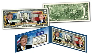 DONALD TRUMP "45TH PRESIDENT OF THE UNITED STATES" COLORIZED U.S. $2 BILL!  - Picture 1 of 1