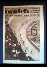 MATCH Intran 539 Sport CYCLISME 6 Jours Vel' d'Hiv' Pellos FOOTBALL RUGBY 1936 !