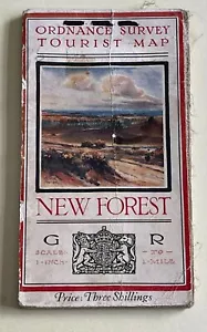 Vintage Ordnance Survey 1 inch cloth Tourist Map, The New Forest.. 1920's - Picture 1 of 1