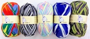 Woolyhippo Chunky Random Knitting Yarn 100% Acrylic Wool 100g Soft Crochet - Picture 1 of 10