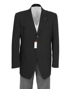 NWT ISAIA Napoli Ceremony SUIT 3 pieces vest black grey wool luxury Italy 54 - Picture 1 of 8