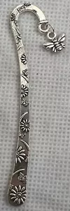Honey Bee Book Mark GIFT NEW Flowers Filigree Dangle Bookmark 3D Floral Nature - Picture 1 of 2