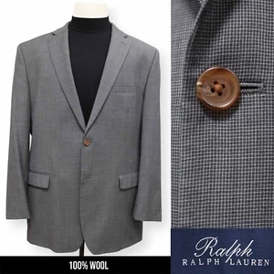 RALPH LAUREN mens WOOL gray grid SLIM FIT sport coat suit jacket blazer 48 L - Picture 1 of 15