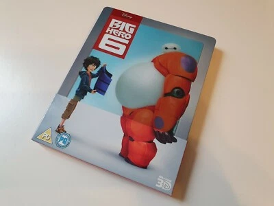 Disney Big Hero 6 Lenticular Blu ray Steelbook Opened with J card - Image 1 of 3
