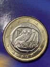 Greek Greece 1 euro 2002 Athenian tetradrachm owl symbol of wisdom luck Unc