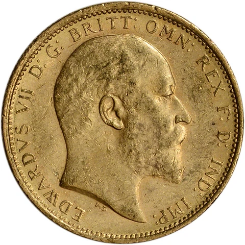Great Britain Gold Sovereign (.2354 oz) - King Edward - XF/AU - Random Date Cover