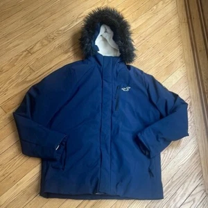 HOLLISTER CALIFORNIA all-weather blue parka coat size large - Picture 1 of 11