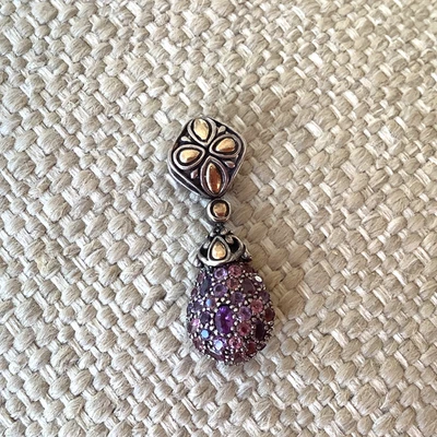 Colgante JOHN HARDY Plata de Ley Oro 18k Lava Turmalina Amatista Rosa Púrpura Foto 1 de 4