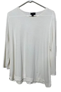J.Jill Wearever Collection Gr. L Off White 3/4 Ärmel Top Large T-Shirt Elfenbein - Bild 1 von 9