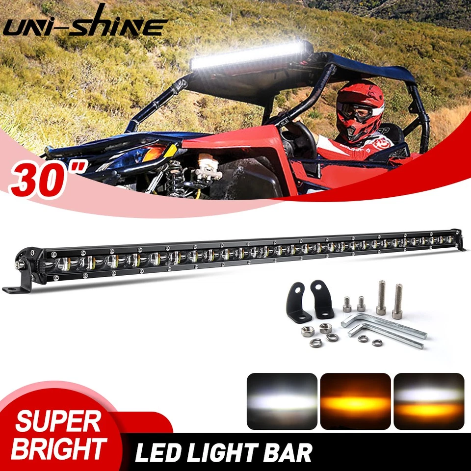 White Amber 32'' LED LIGHT BAR For Arctic Cat Wildcat Sport Trail 700 ATV UTV - Image 1 of 4