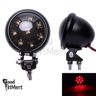 Motorrad LED Rücklicht Rund Bremsleuchte 12V Bremslicht für Harley Chopper Quad - Bild 1 von 4