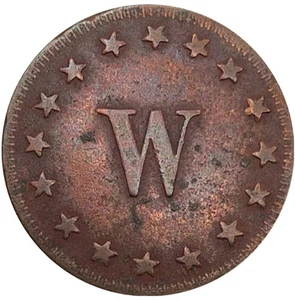 (1870er) Cincinnati OH nicht aufgeführt "W" Händler Medaille Herstellermarke  - Bild 1 von 2