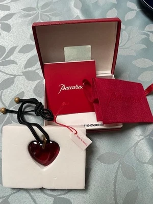 NECKLACE BACCARAT RED QUALITY HEART PENDANT -GIFT OF LOVE  -NIB - Image 1 of 4