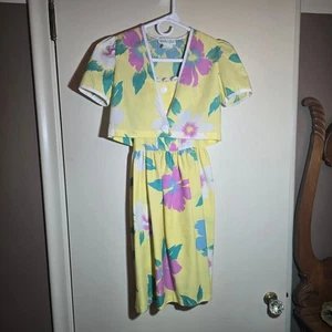 VINTAGE Girls dress  Willow Girl Size 10 Yellow Sun Dress American Made - Picture 1 of 10