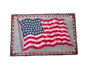 Vintage Tobacco Blanket United States Flag 4" x 6 1/2 Felt USA Cigar - Picture 1 of 2