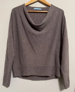 Antonio Melani Pullover Damen L Wasserfallausschnitt braun kuschelig 100% Kaschmir weich Mädchen LESEN - Bild 1 von 10