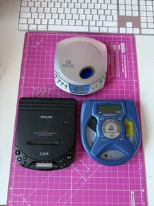3 Portable CD Players Philips Discman AZ6845C Crown CDN13E - Faulty Spairs - Picture 1 of 11