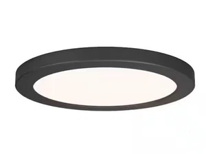 Artika Europa Disk 9 in. 1-Light Black Modern Integrated LED 3 CCT Flush - Picture 1 of 11