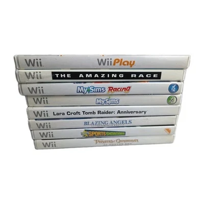 8 NINTENDO Wii LOT Game w/Manual TOMB RAIDER Sims Racing PLAY Pirate SPORTS WWII - Image 1 of 4