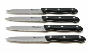 Ronco Showtime Six Star #14 Stainless Steel Kitchen Black Steak Knife Set Cutler - Picture 1 of 3