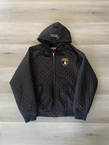 Supreme Automobili Lamborghini Hooded Work Jacket SS20 Size Medium Black Work  - Picture 1 of 8