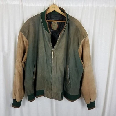Chaqueta de gamuza de cuero de colección solo para miembros aviador bombardero de vuelo para hombre 4X cremallera Foto 1 de 4