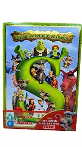 SHREK THE WHOLE STORY DVD INCLUDES 1 2 3 4 AND DONKEYS CHRISTMAS SPECTACULAR - Imagen 1 de 5