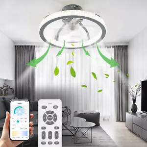 TCFUNDY RGB LED Ceiling Fan with Light App + Remote Control + Bluetooth Speaker - Picture 1 of 16