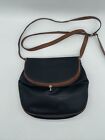 Bottega Veneta Black Crossbody Shoulder Bag Purse Brown Leather Strap
