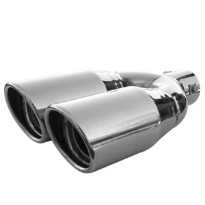 Doppio Scarico Punta Tubo Terminale Per Audi A6 S6 A7 S7 A8 S8 Q3 Q5 Q7 80 90 - Foto 1 di 5
