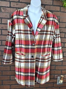 NEU Shein Curve rot karierter Flanell Damen XL Mantel - Bild 1 von 10