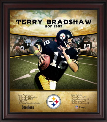 Terry Bradshaw Pittsburgh Steelers Framed 15x17 Hall of Fame Career Profile Cover