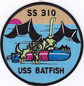 USS Batfish SS 310 - Winged Fish Riding Torpedo - Submarine - BC Patch - B690 - Picture 1 of 1