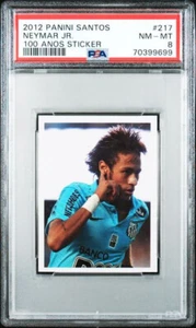 2012 Panini Santos 100 Anos Sticker 217 Neymar Jr. PSA 8 - Picture 1 of 2