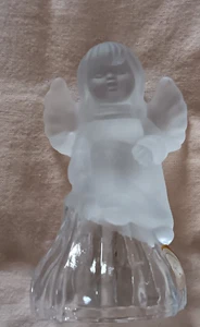 Angel Bell Decorative Collectable Figurine 24% Lead Frosted Crystal 5" Tall - Picture 1 of 6