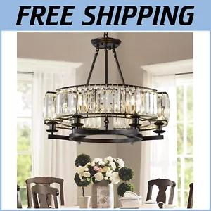 Luxury K9 Crystal Chandelier, 6-Light Pendant Design for Dining & Living Spaces - Picture 1 of 8