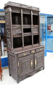 Libreria credenza stile Luigi XIII '800 con parti più antiche - Foto 1 di 7
