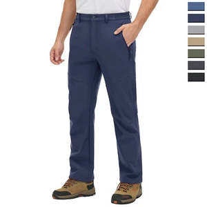 Pantalones forrados de lana para hombre para senderismo esquí informales carga trabajo invierno ropa de trabajo pantalones - Imagen 1 de 54