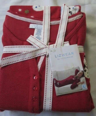 Conjunto de pijama pantalón franela superior térmico LizWear 2 piezas talla grande (14/16) muñeco de nieve rojo Foto 1 de 4