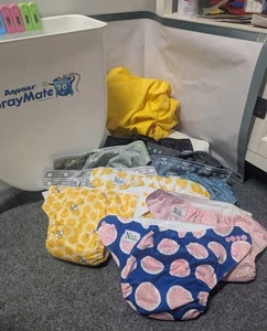 Washable La petite/Nora's Baby Diaper Lot w/ inserts 25pcs, splash tub and bags - Picture 1 of 15