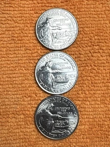 (3) 2021 "P" Crossing The Delaware Quarters The 1/4, 1/2 & FULL CROWN Errors - Picture 1 of 6