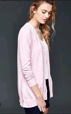 gap cardigan suéter rosa algodón mujer talla grande L Foto 1 de 4