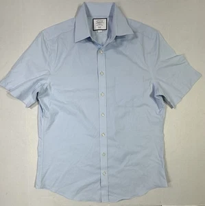 Camisa Charles Tyrwhitt 16/41 M Calce Ajustado Azul Claro Sin Hierro Manga Corta Para Hombre - Imagen 1 de 4