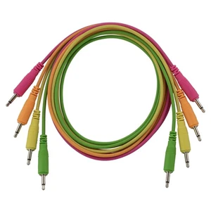 Pig Hog Pig Patch 3.5mm Mono Synthesizer Patch Cables, 4-Pack of 36" Neon Cables - Picture 1 of 2