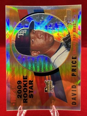 Tarjeta de novato 2009 Topps Heritage cromo refractor #C12 David Price 395/560. *B9 Foto 1 de 2