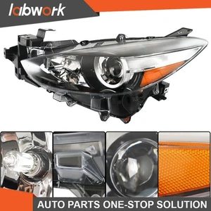 Labwork Headlight For Mazda 3 2017-2018 Halogen Black Housing Clear Left Side - Picture 1 of 10