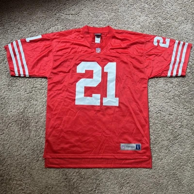 Deion Sanders 旧金山 49 人队 NFL 职业系列复古红色球衣成人 L - 全新无标签 — 第 1/4 张图片