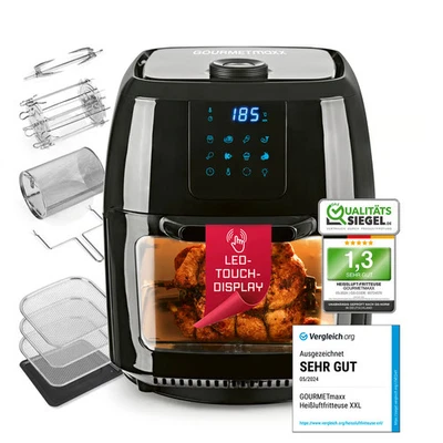 Heißluftfritteuse Airfryer XXL 9L Heißluft Friteuse Backofen Grill Drehgrill - Bild 1 von 4